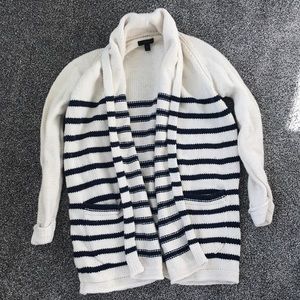 J. Crew striped shawl collar sweater
